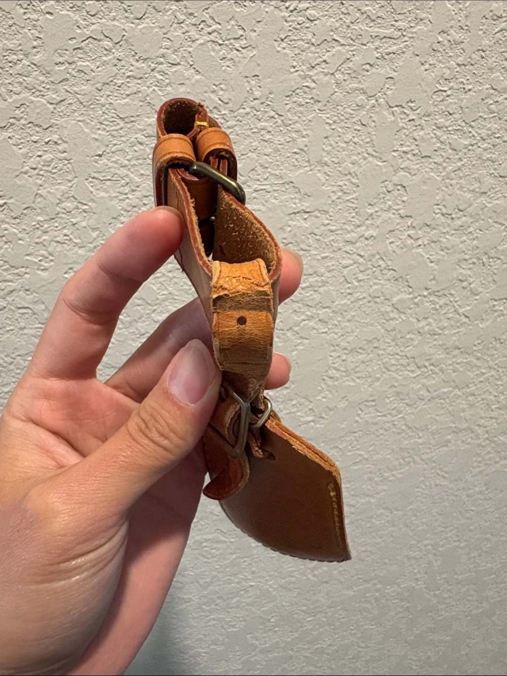 Louis Vuitton Cognac Leather Luggage Tag with Strap